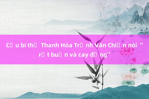 Cựu bí thư Thanh Hóa Trịnh Văn Chiến nói “rất buồn và cay đắng”