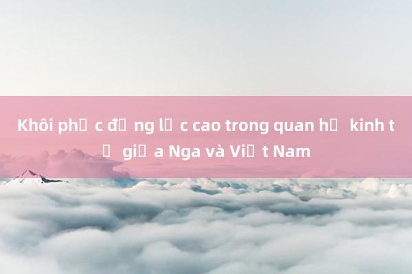 Khôi phục động lực cao trong quan hệ kinh tế giữa Nga và Việt Nam