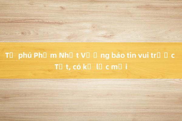 Tỷ phú Phạm Nhật Vượng báo tin vui trước Tết， có kỷ lục mới